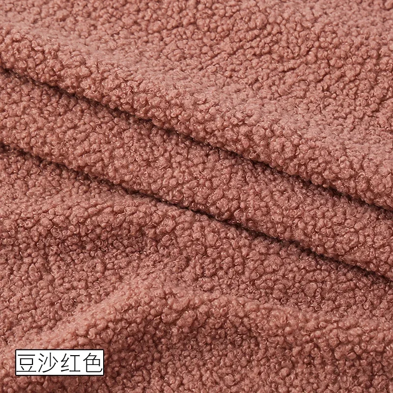 Teddy Velvet Fabric Small Grain Sheep Loop Velvet Fabric Imitation Cashmere Warm Overcoat Sofa Toy DIY Clothing Sewing Fabric