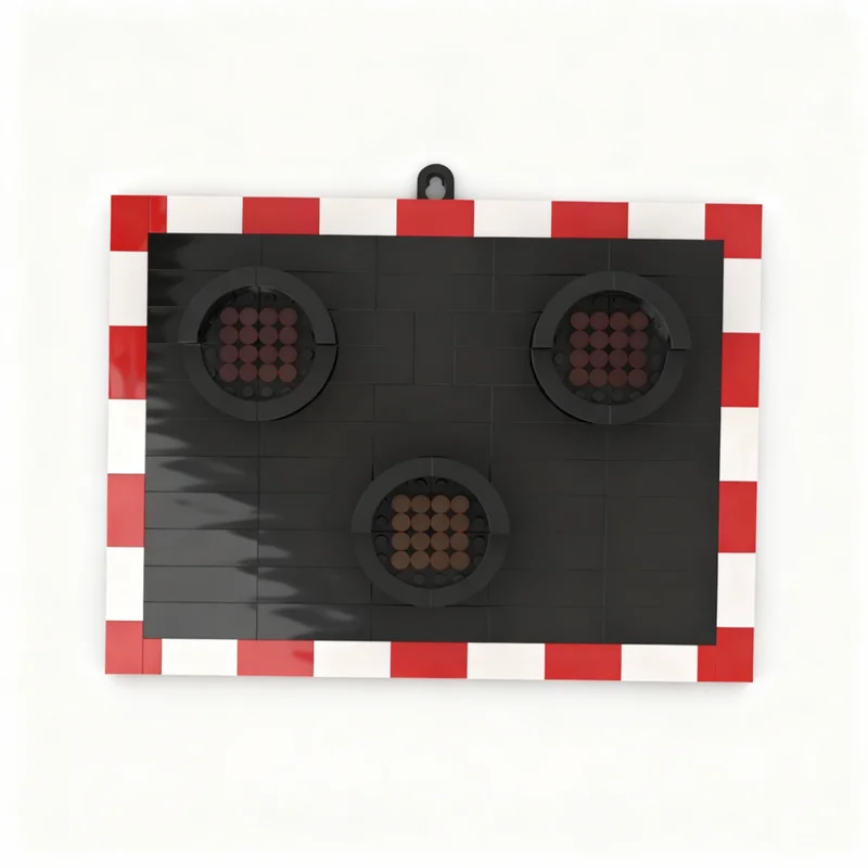 240pcs MOC Train UK Level Crossing Lights 3D Wall Art Wall Mount Hook Model Building Blocks Toys Christmas Gifts Construction