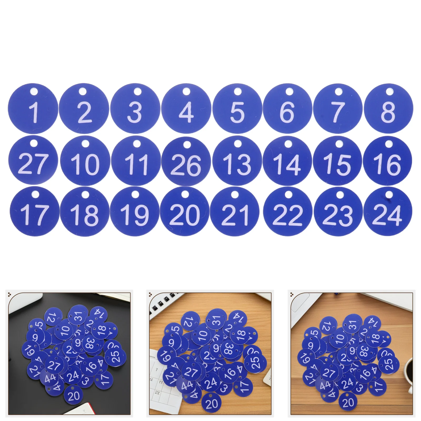 

50pcs Plastic Number Key Chain Labels Waterproof Id Markers 1-50 Secure Hanging Tags For Luggage Home Office Gym Storage