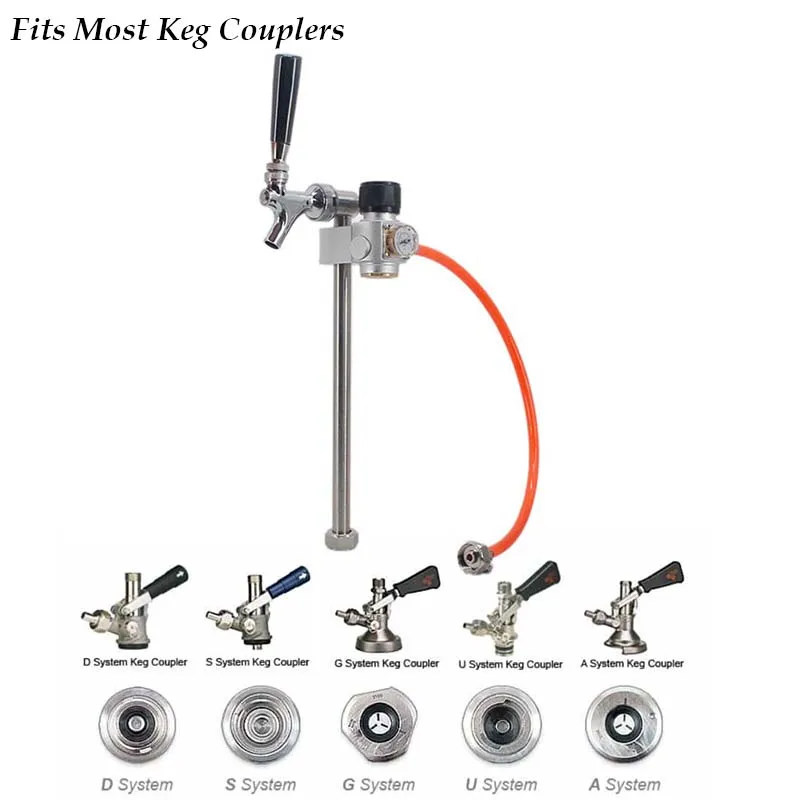 Beer Mini Keg & Commercial Keg Dispensing Kit CO2 Picnic Tapping System Compatible 0.25L Tr21*4 Gas Cylinder Homebrew Kegging