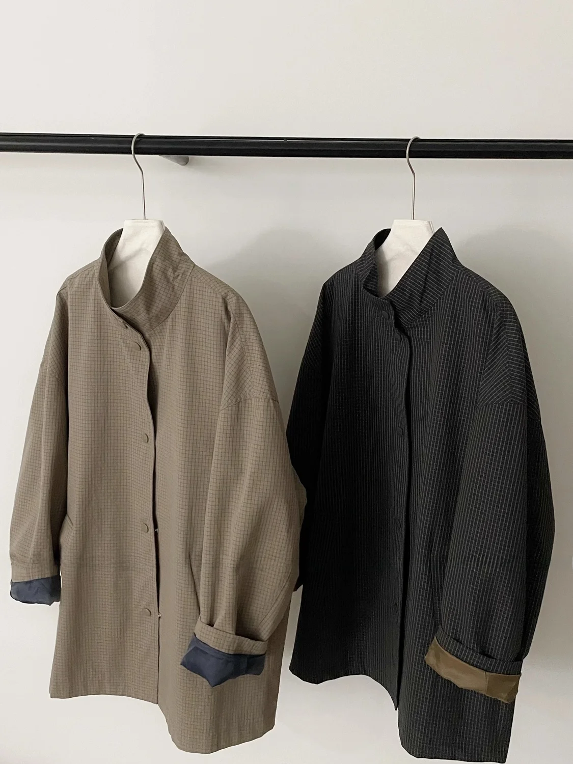 

Extra Large 300 Pou American Retro Sle Men's And Women's Briti Sle Jaet Autumn Casual Loose Mid-Length Coat