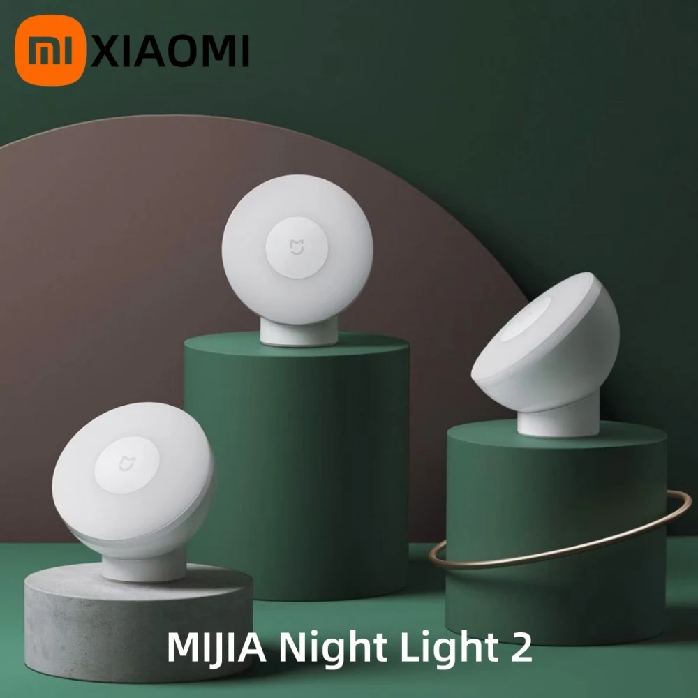 Original XIAOMI Mijia Night Light 2 version Motion Sensor Adjustable Brightness Smart Human light sensor Night Lamp Bedroom