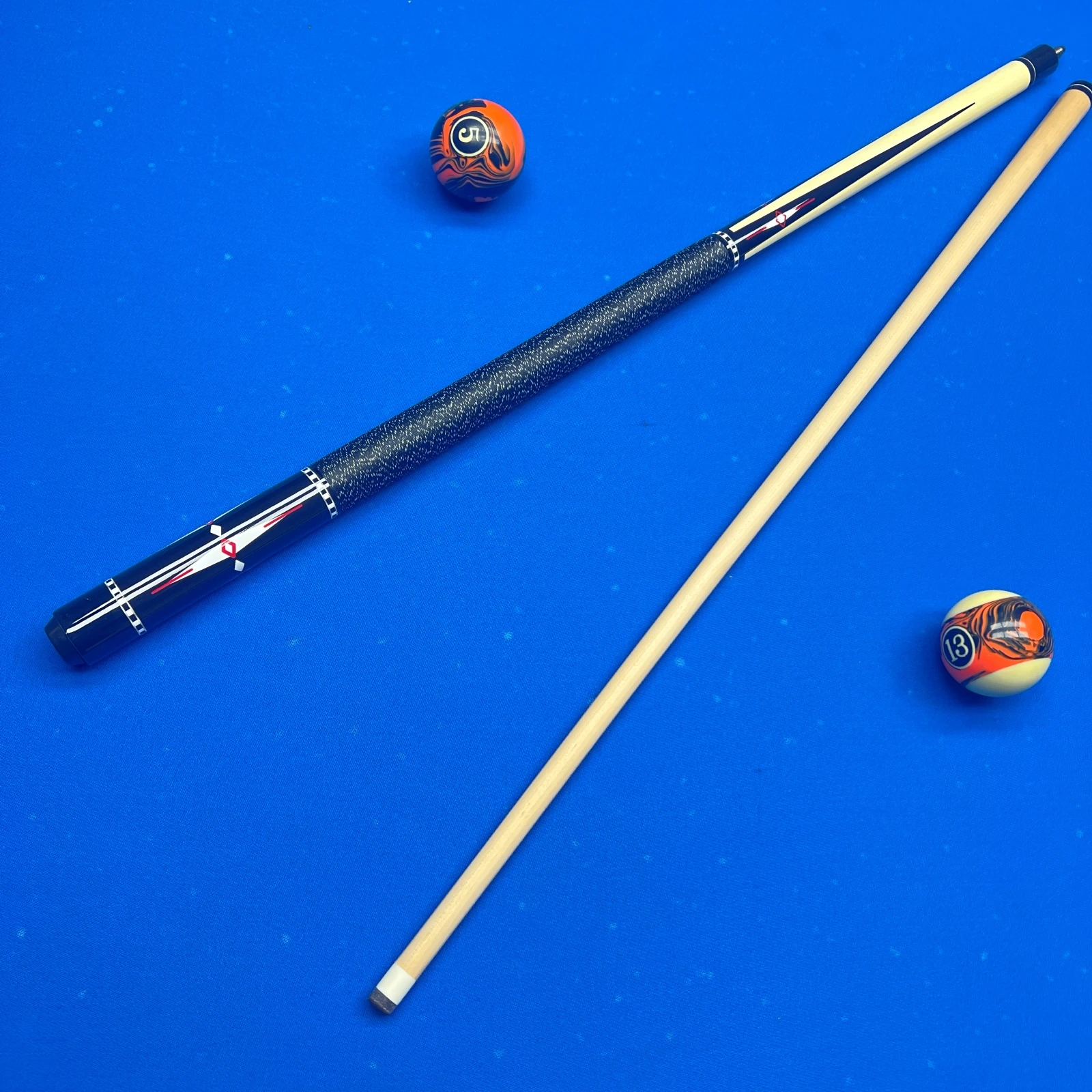 58 Inch Maple Pool Cue 13mm Tip Irish Linen Wrap Anti Slip Sweatproof Grip Billiard Training Cue