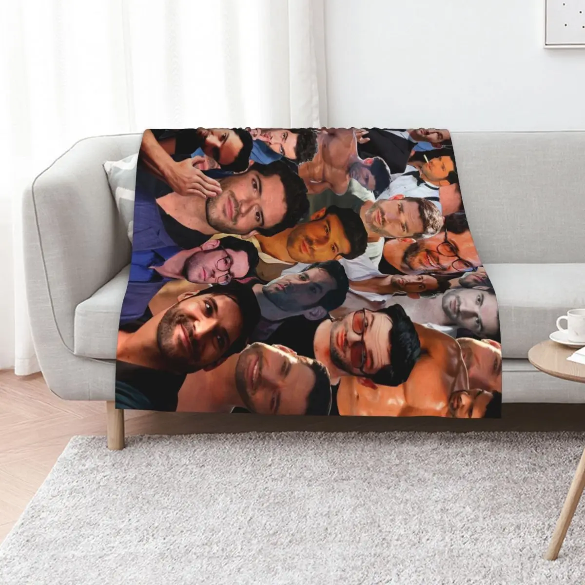 Tom Ellis Photo Collage Throw Blanket Hair Blankets For Baby warm for winter Camping Soft Plaid Giant Sofa Blankets