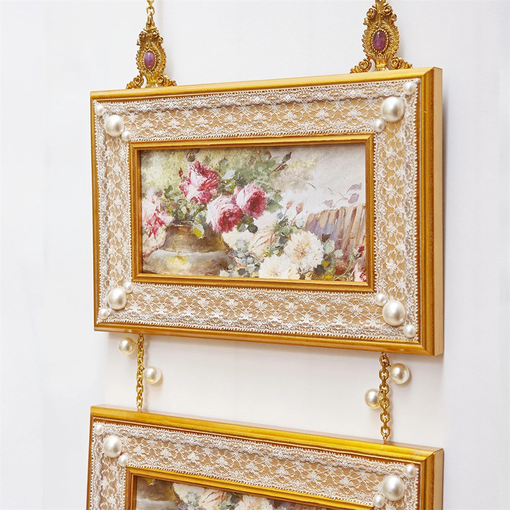 French Retro Brass Hanging Painting Home Decoration Room Entrance Oil Painting Decorative Painting Combination Wall Hanging