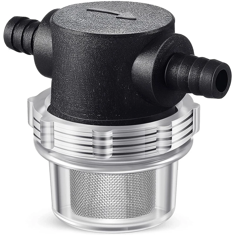 Water Pump Strainer,3/8 Inch Hose Barb In-Line Strainer Twist-On Pipe Sprayer Filter For Water Pump 12V DC 80PSI Camper