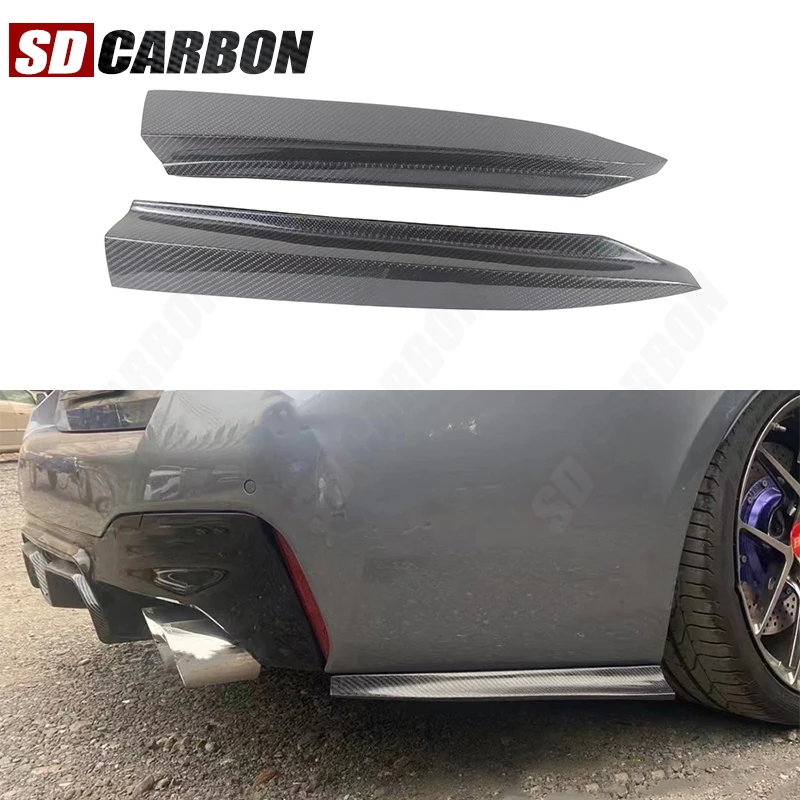 For BMW 5 Series G30 G38 Carbon Fiber Rear Canard Splitter Diffuser Side Bumper Fins Winglet Flaps Apron Car Accessories