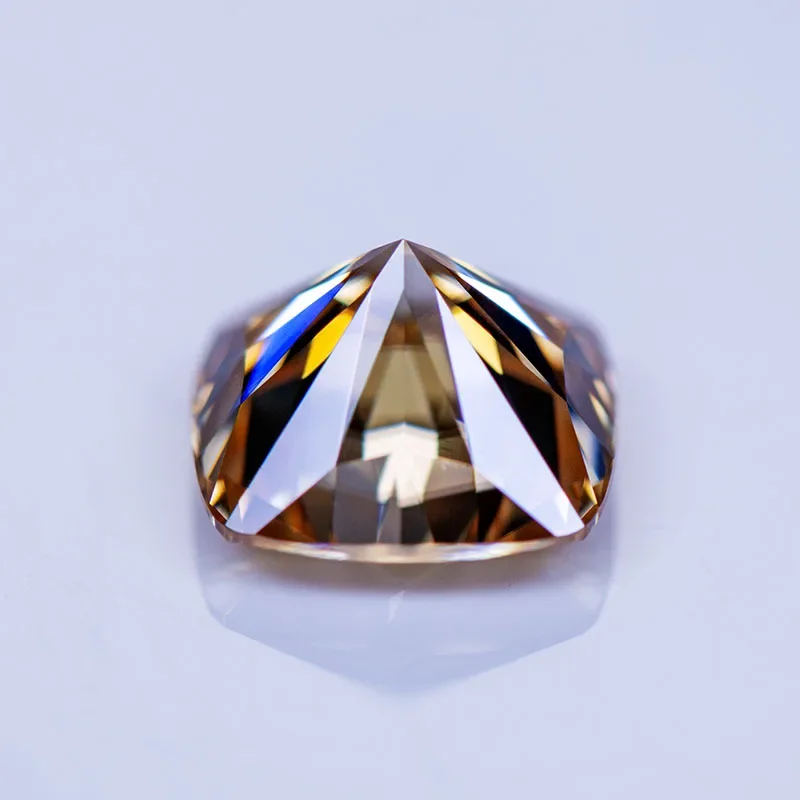 Moissanite Gemstone Natural Color Champagne Cushion Cut GRA Authentication Lab Grown Diamond Advanced Jewelry Making Materials