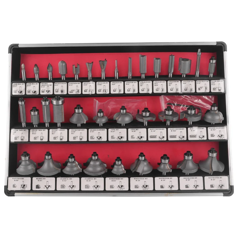 YUSUN 35PC 35B 6.35MM 12.7MM Shank Router Bit Set Woodworking Milling Cutter For Wood Bit Face Mill Carbide Cutter End Mill