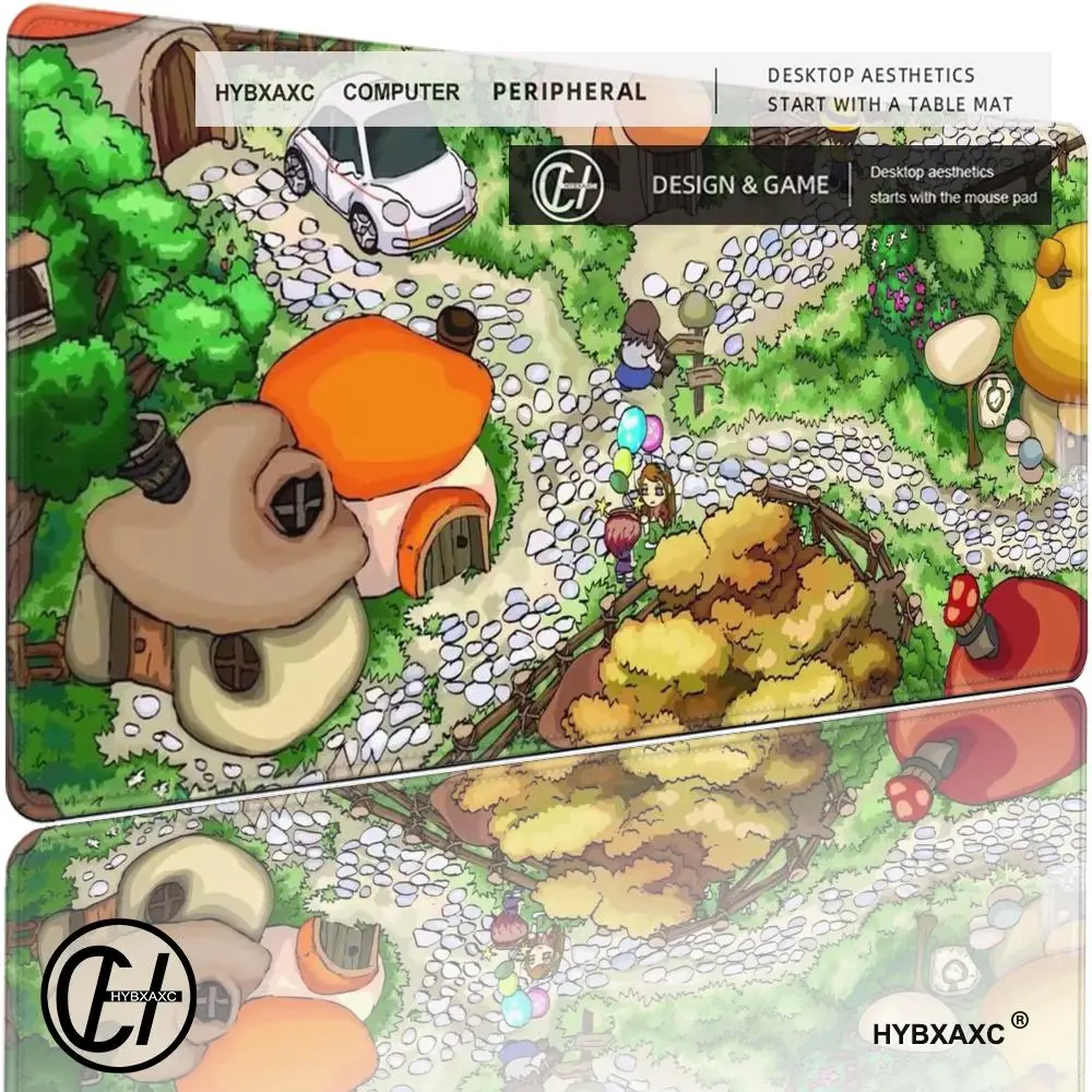 

HD Green Computer Mouse Pad Snooze Pond Large Extended Gaming Mouse Pad Non-Slip Desk Pad Mat HYBXAXC