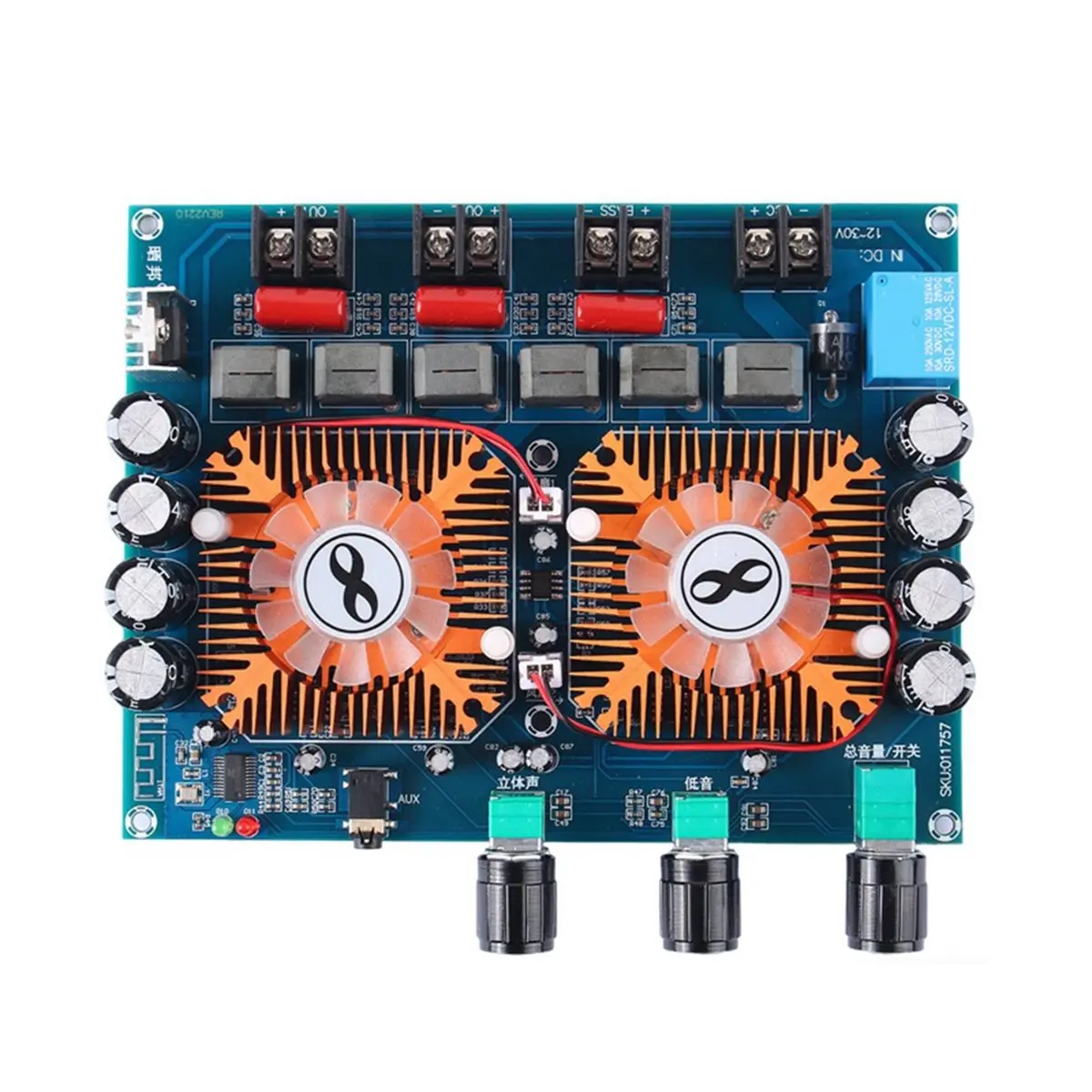 

(A23G) TDA7498E Bluetooth 5.0 Цифровой усилитель мощности 2x160Вт+220Вт, 2.1-канальная аудиоплата усилителя мощности DC12-32В