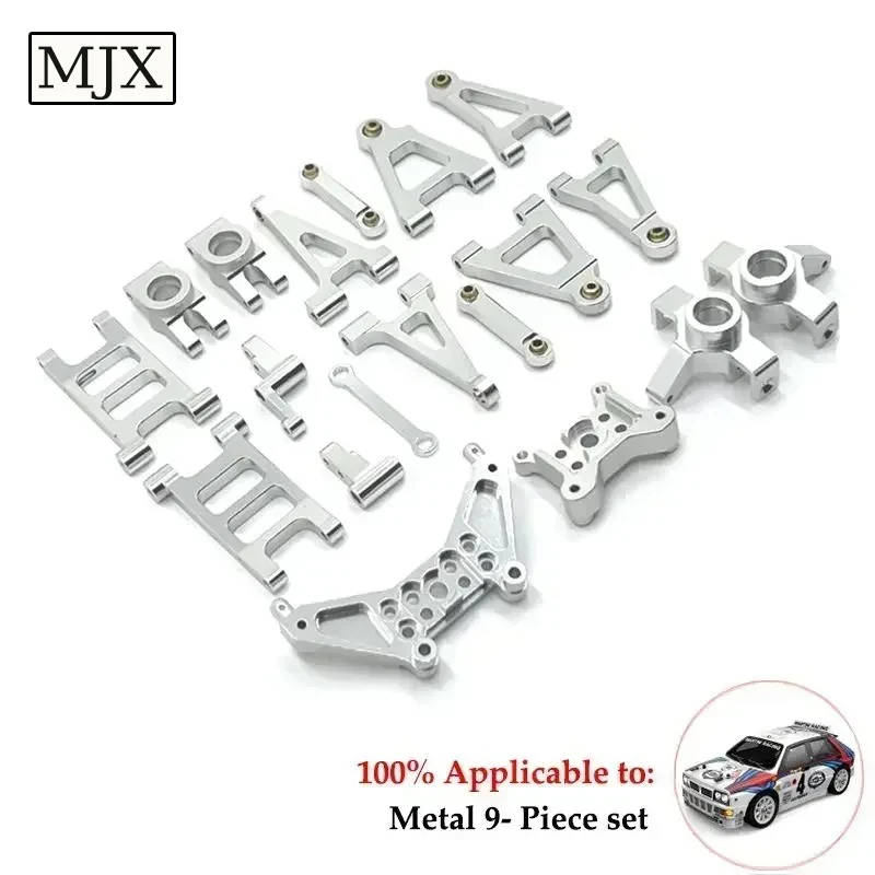 Peças de metal de alumínio para atualização de carro MJX série 14301, 14302, 14303 RC, braço oscilante, pára-choques, eixo de transmissão, peças de engrenagem.