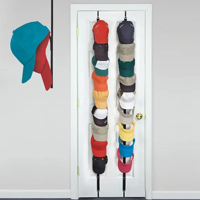 Nylon Straps Cap Rack Storage Rack Wiht Hook For Baseball Ball Cap Over Door Closet Organizer Hat Collections Display