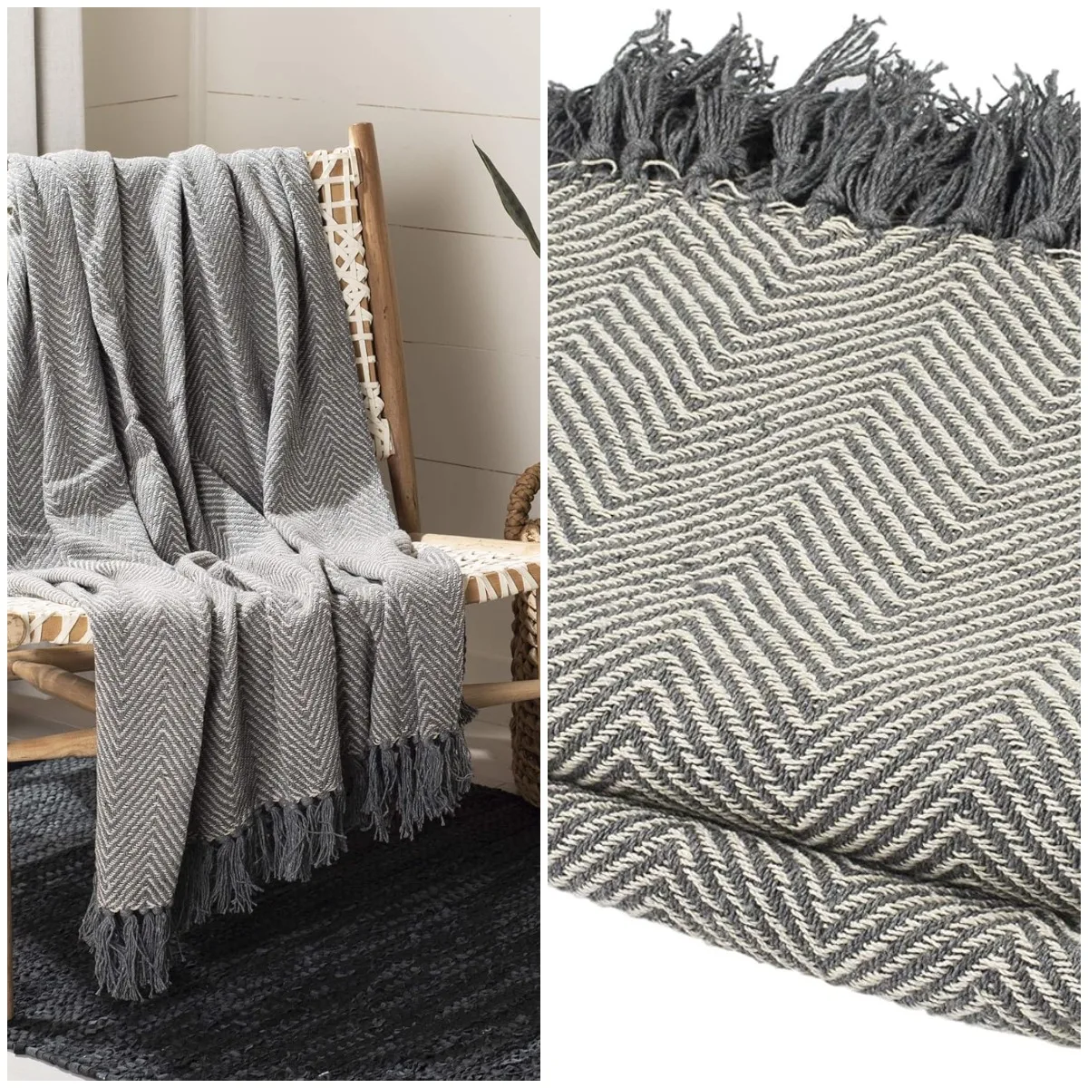 

Home Collection Amada Grey Throw Blanket