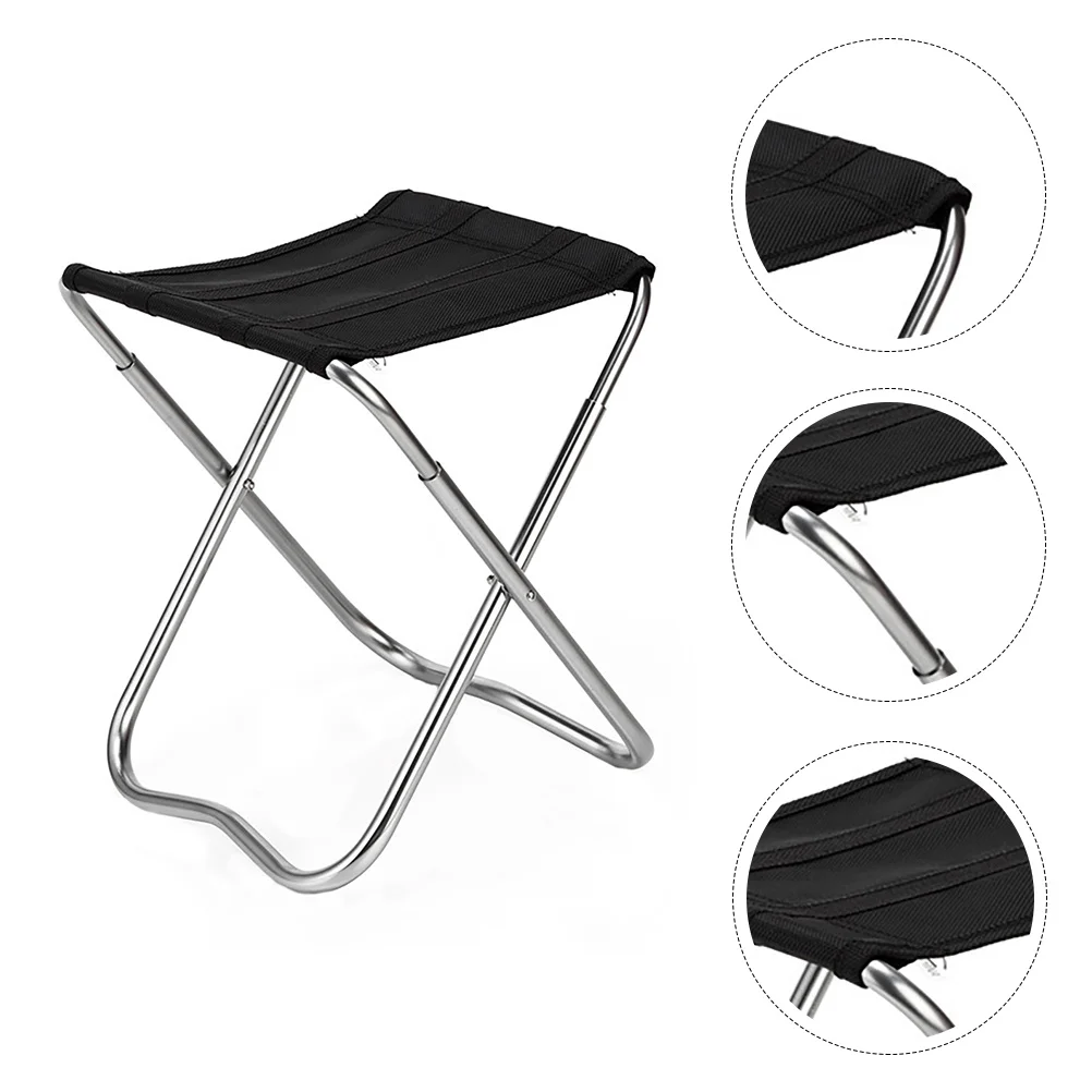 

1Pcs Outdoor Fishing Stool Folding Portable Aluminium Alloy Chair Black Camping Fishing Picnic Seat Folding Chair