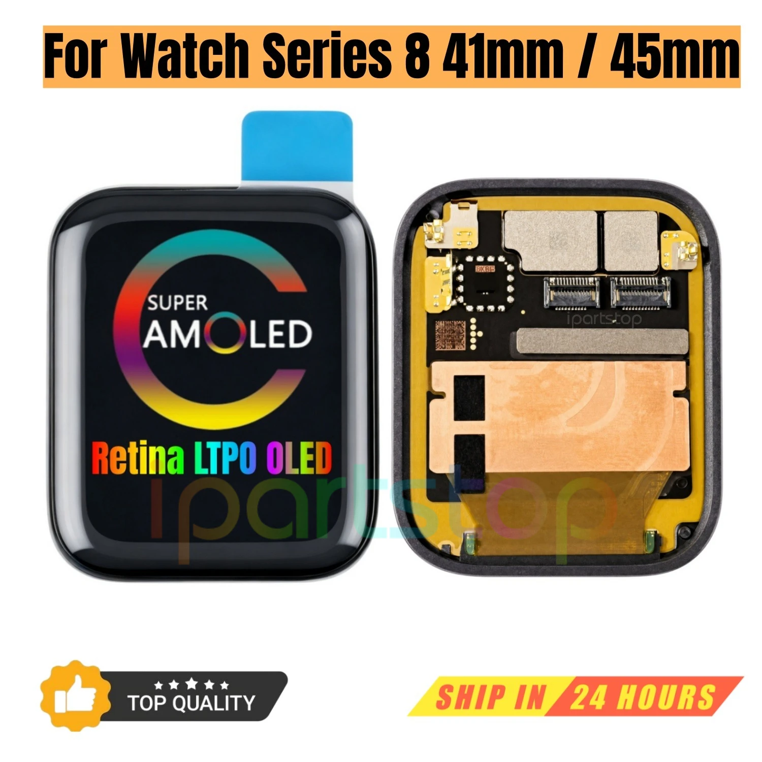 iParts LTPO OLED Display for Apple Watch Series 8 S8 41mm 45mm A2773 A2775 A2772 A2774 A2857 A2858 Retina LCD Touch Screen OEM