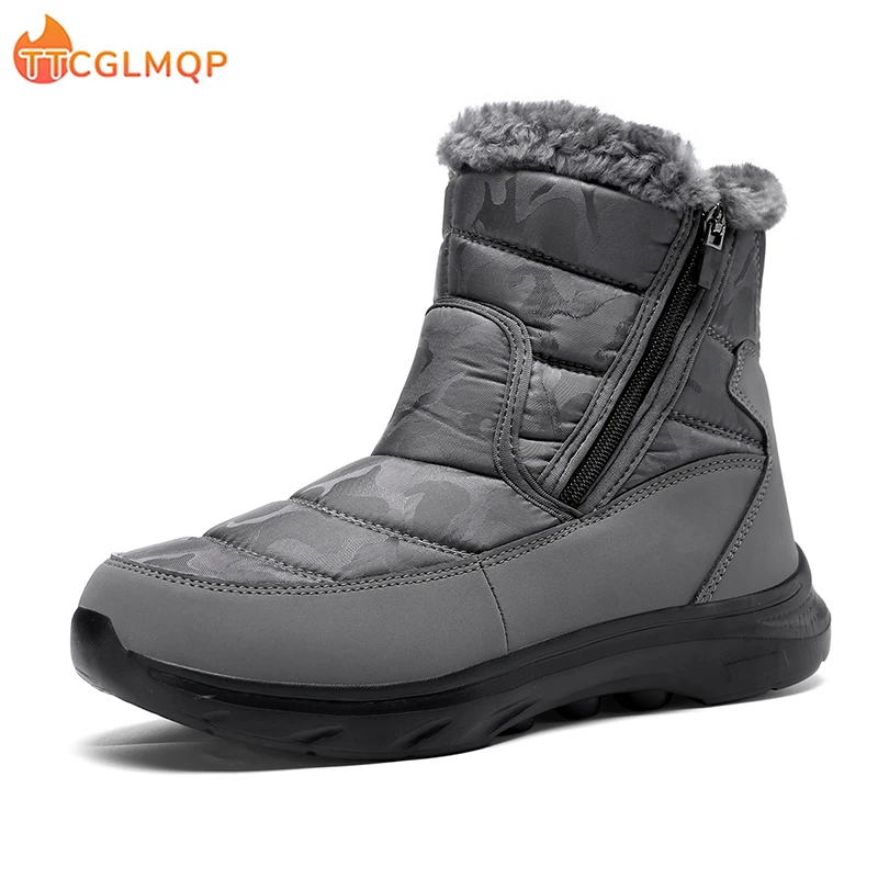 

Brand Winter Sneakers Men's Boots Thick Plush Warm Men's Snow Boots Soft Non-Slip Men Ankle Boots Outdoor Waterproof Men's Shoes