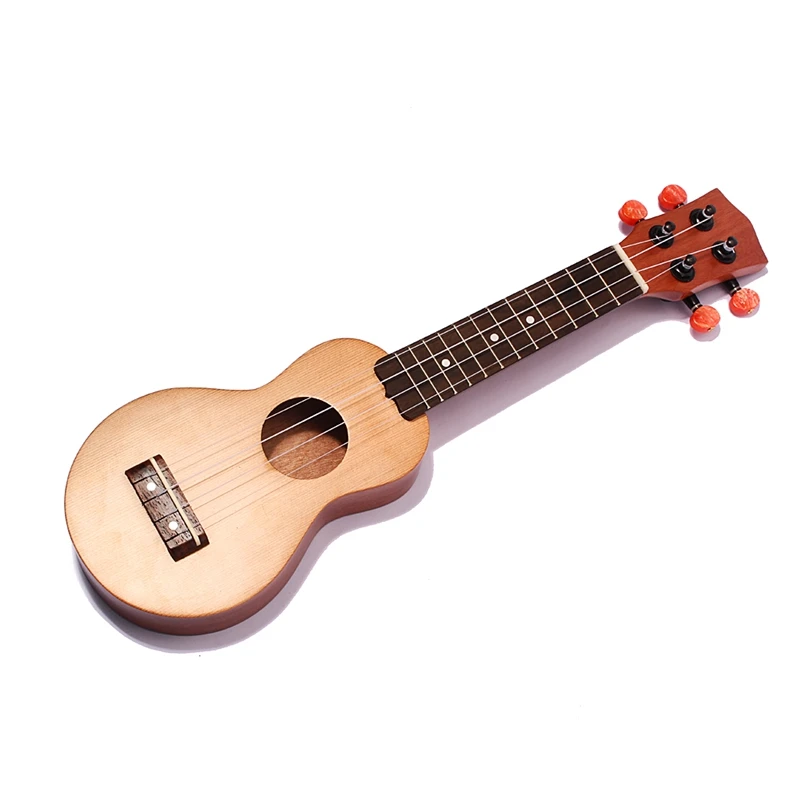 17 Inch Red Pine Ukuleles Mini Travel Guitar With Carry Bag