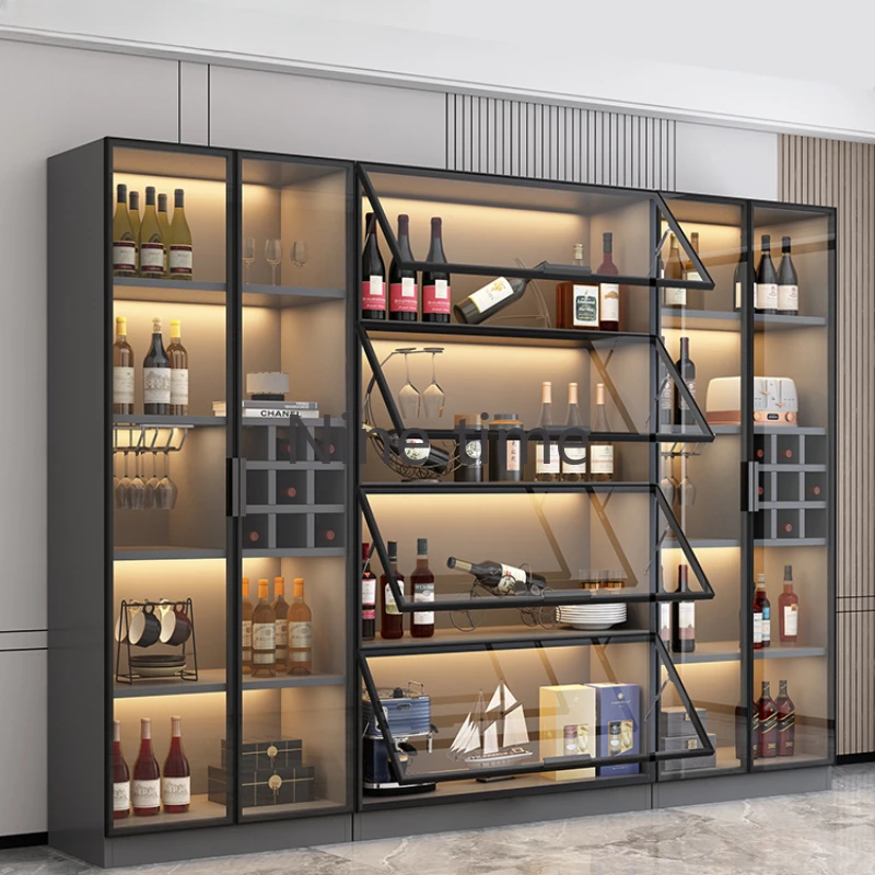 

Bottle Liquor Wine Cabinets Salon Patio Commercial Modern Bar Cabinet Buffet Inverted Botellero Vino Meuble Vin Home Equipment