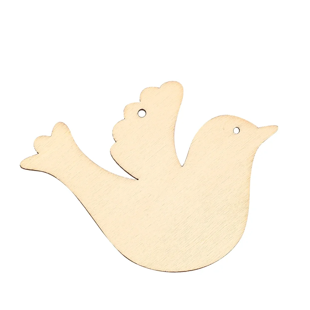 2PCS Wood Peace Dove Bird Cutouts Unfinished Hanging Pigeon Slice with Hemp Ropes DIY Craft Gift Tags Home Party Decor Project