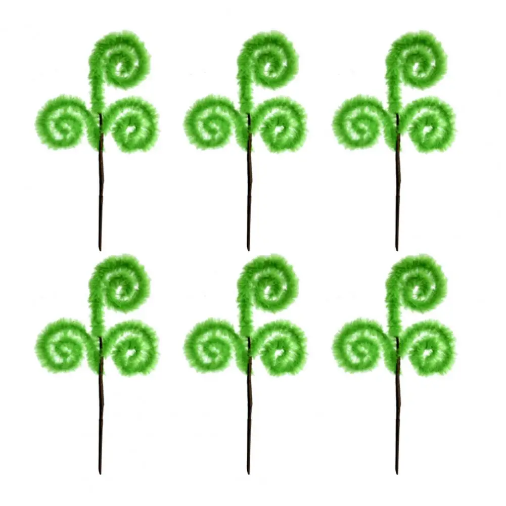 Vibrant Green Picks Green Furry Spiral Curly Stem Christmas Tree Topper Picks for Wreaths Floral Arrangements Holiday Decor Set