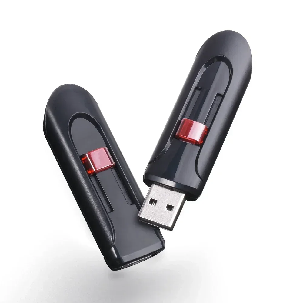 Retractable USB Flash Drive 128GB Plastic Memory Stick 64GB Creative Business Gift Pen Drive 32GB Red Pendrive Real Capacity 16G