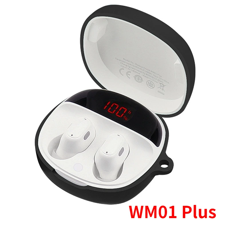 Caso dos desenhos animados para baseus wm01 mais caso anel de silicone anti-gota proteger bluetooth fone de ouvido caso wm01plus acessórios caixa fundas