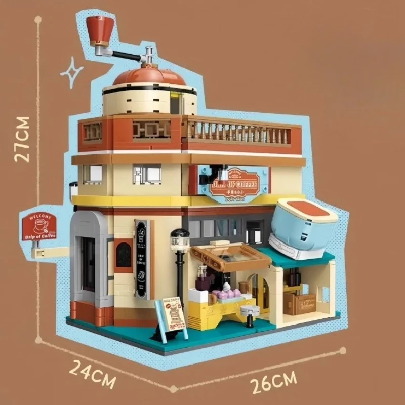 Keeppley blocos de construção, teatro de música, shanghai, vista de rua, pequenas partículas, montagem infantil, modelo de brinquedo, ornamento, presente de festival