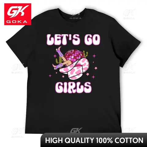 Camiseta Oversize Negra Vintage de Anime para Hombres, con Estampado de Sombrero de Vaquera y Botas de Vaquero, Ideal para Despedidas de Soltera - ¡Vamos a la Fiesta!