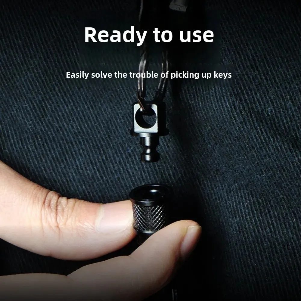Double Headed Quick Release Keychain 360° Rotation Retractable Detachable Keychain Quick Pull Design Compact