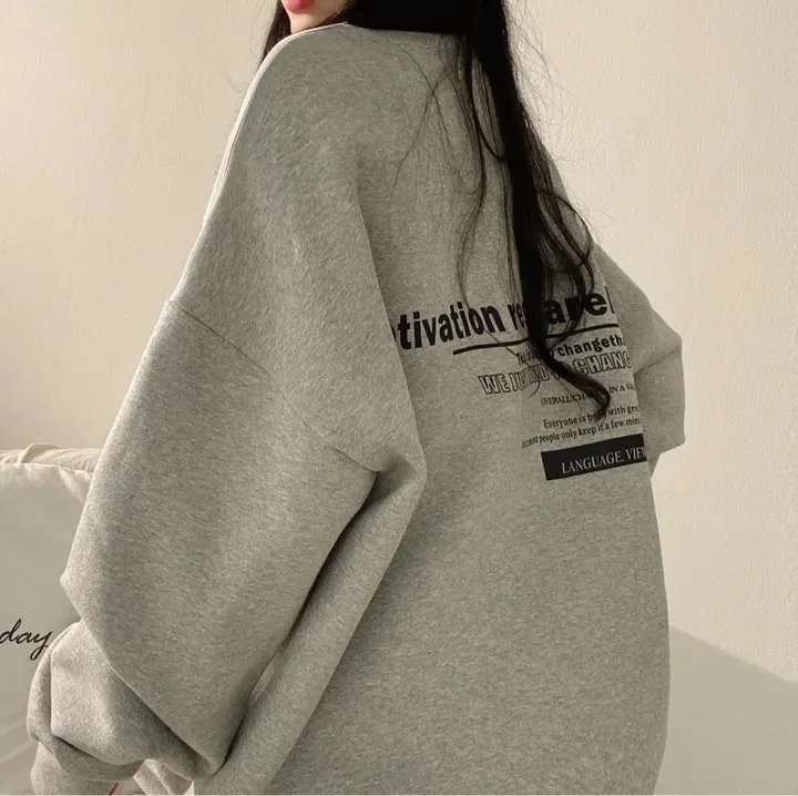 Sudaderas con capucha de gran tamaño para mujer, suéter holgado informal de manga larga con estampado de letras, sudadera Harajuku, sudaderas con capucha Ins para mujer