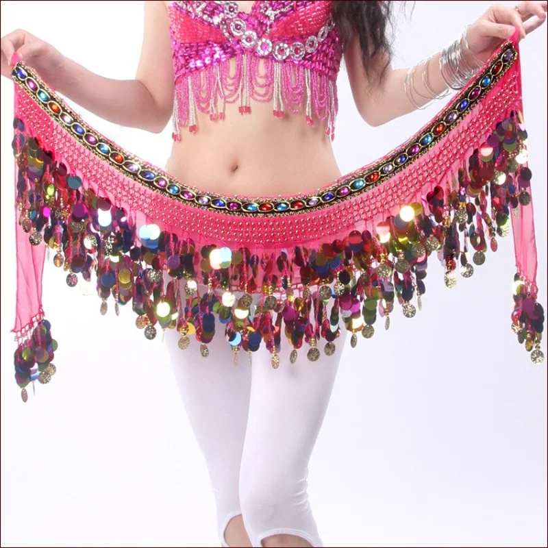 Belly dance Practice Waist Chain Belt Hip Scarf Indian Dance Performance Dress Waist Scarf Waist Cover Beginner