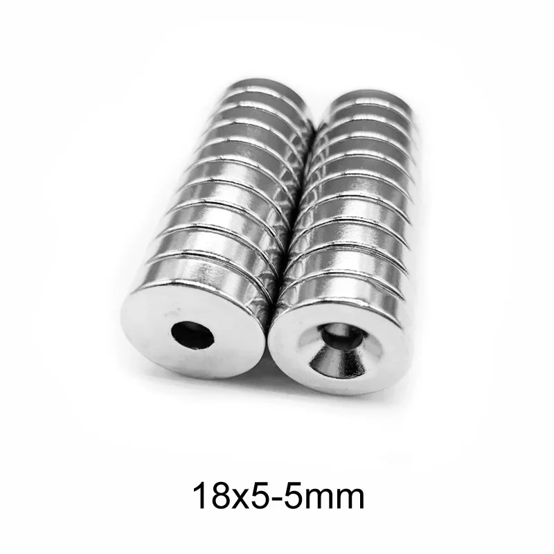 18x5-5 mm Disc Rare Earth Neodymium Magnets 18*5 mm Hole 5mm Countersunk Powerful Magnetic 18x5-5mm Round Magnet 18*5-5