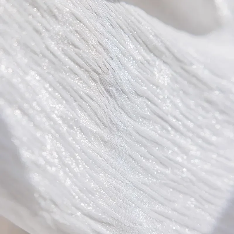 1 PC French White Shiny Tulle Pearly Window Curtains Drapes in Living Room Bedroom Sheer Shades Partition Veil White Yarn
