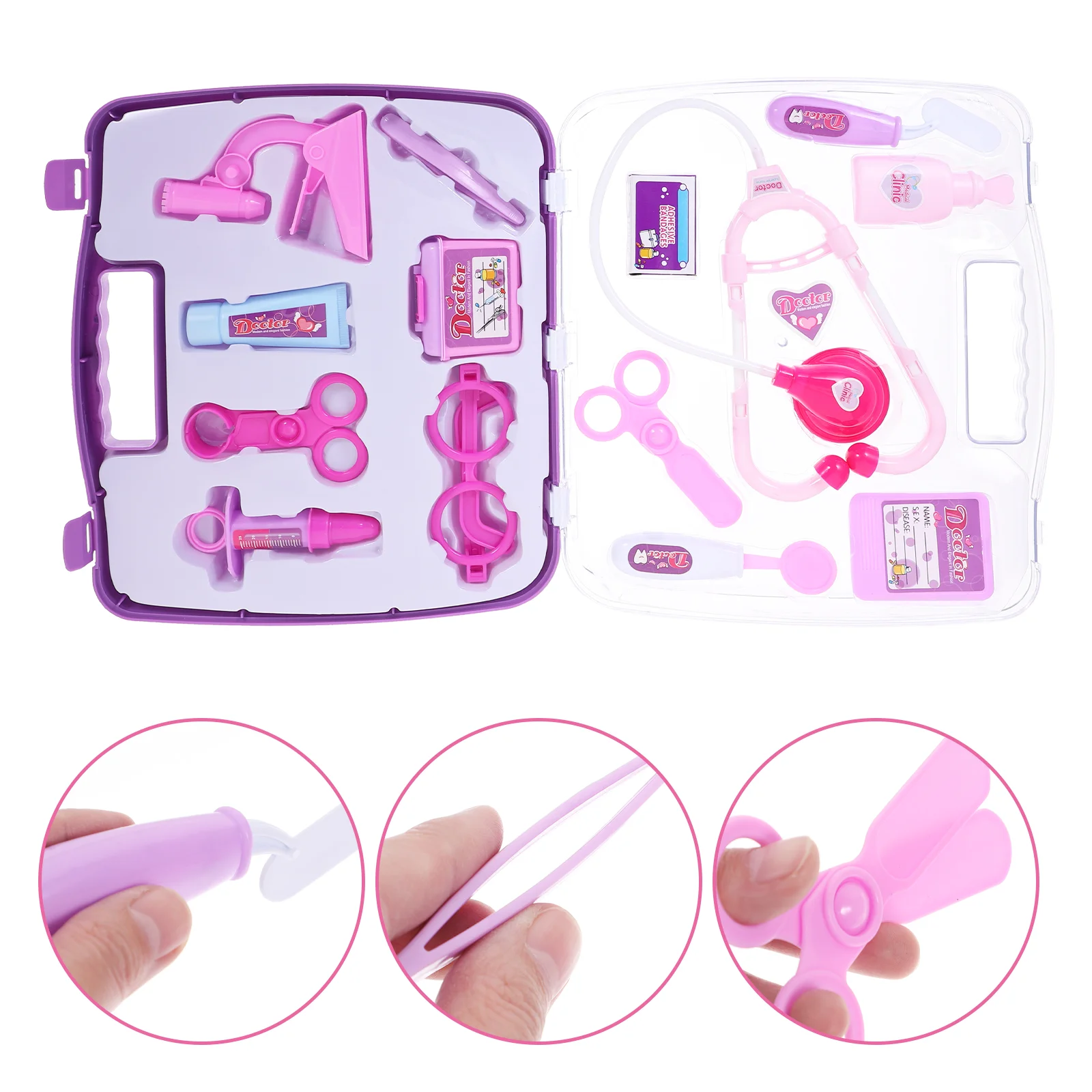 14 pçs conjunto médico brinquedos crianças playset médico com estetoscópio fingir dr kit educacional maleta de transporte para crianças