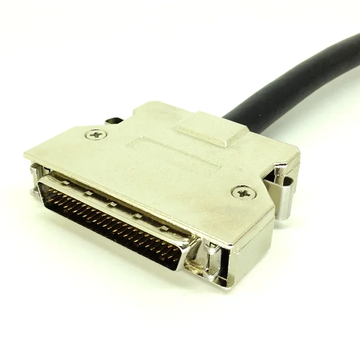 SCSI DB50 Male Data Extension Cable 50Pin Iron Shell Hook Type Silver Adapter 0.5m 1.5m