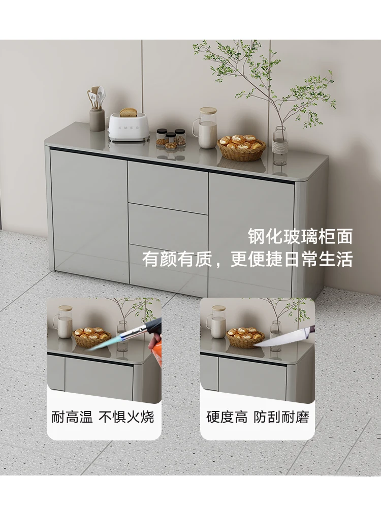 Modern minimalist dining cabinet, Nordic gray tea and water cabinet, living room integrated wall facing home foyer cabinet, stor