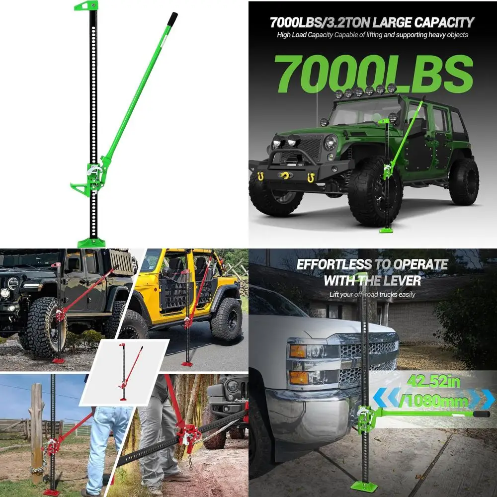 

3-Ton Capacity Ratcheting Off-Road Heavy-Duty Farm Jack for Tractor, Truck, SUV - Lifts 5.12-52 Inches