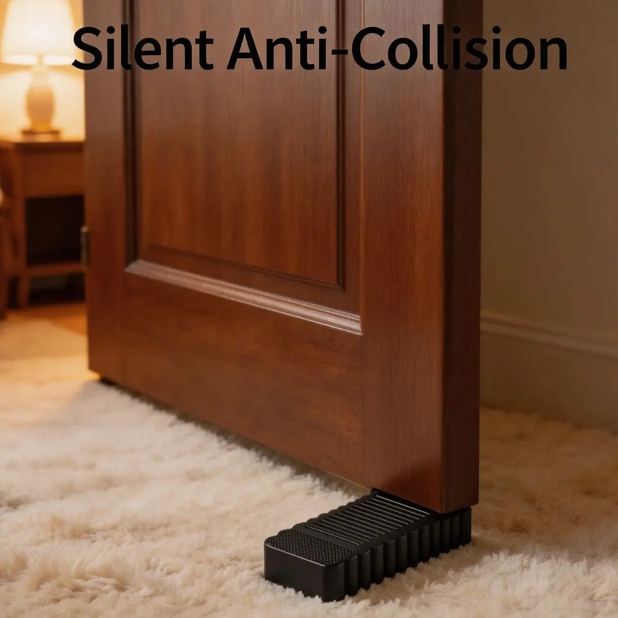 

Safety Silicone Rubber Wedge Door Stop Block Anti-Collision Moveable Door Stopper Front Wedge Door Barrier for Home Protection
