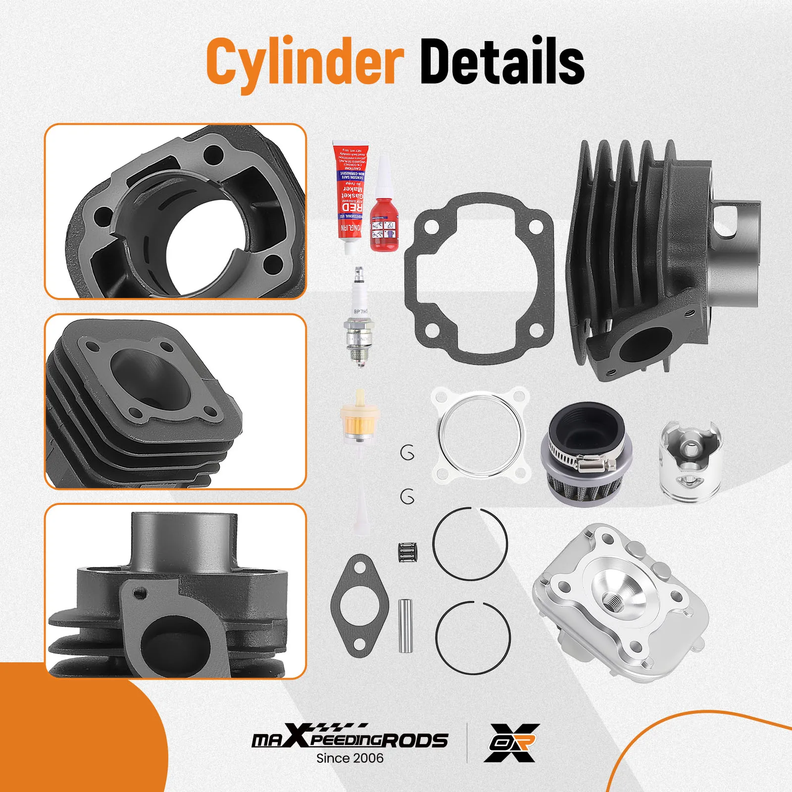 

Комплект для восстановления цилиндра и поршневой головки 70cc Big Bore для Yamaha Zuma YW50 BWS 50