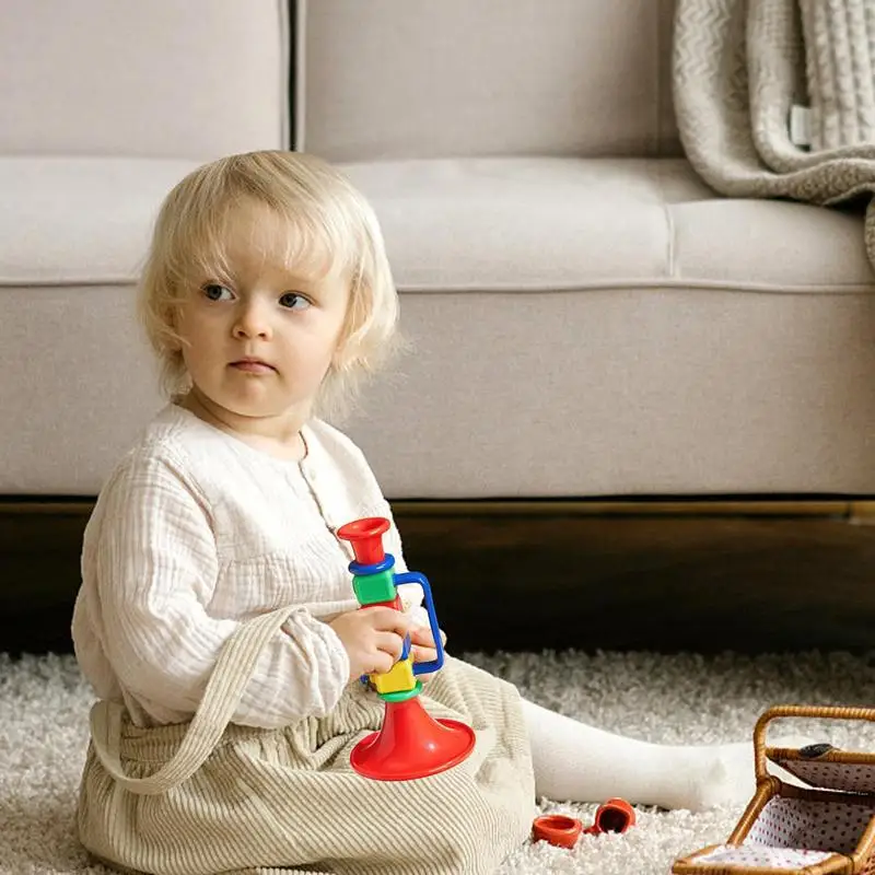 Kinder Trompete Spielzeug Kinder Frühen Montessori Pädagogisches Spielzeug Bunte Musikinstrumente Spiele für Kleinkind Geschenke Horn Spielzeug