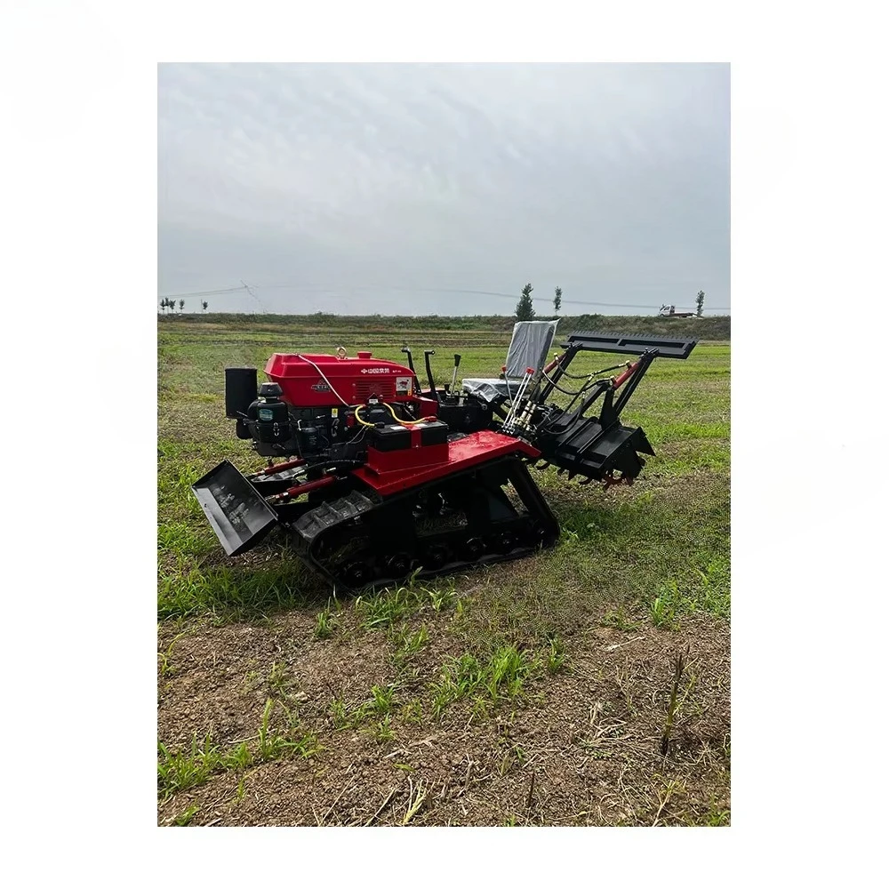 Hot Selling Small Tracked Cultivator 25Hp Small Power Cultivator Hand Cranked Micro Tracked diesel Engine Rotary Tiller