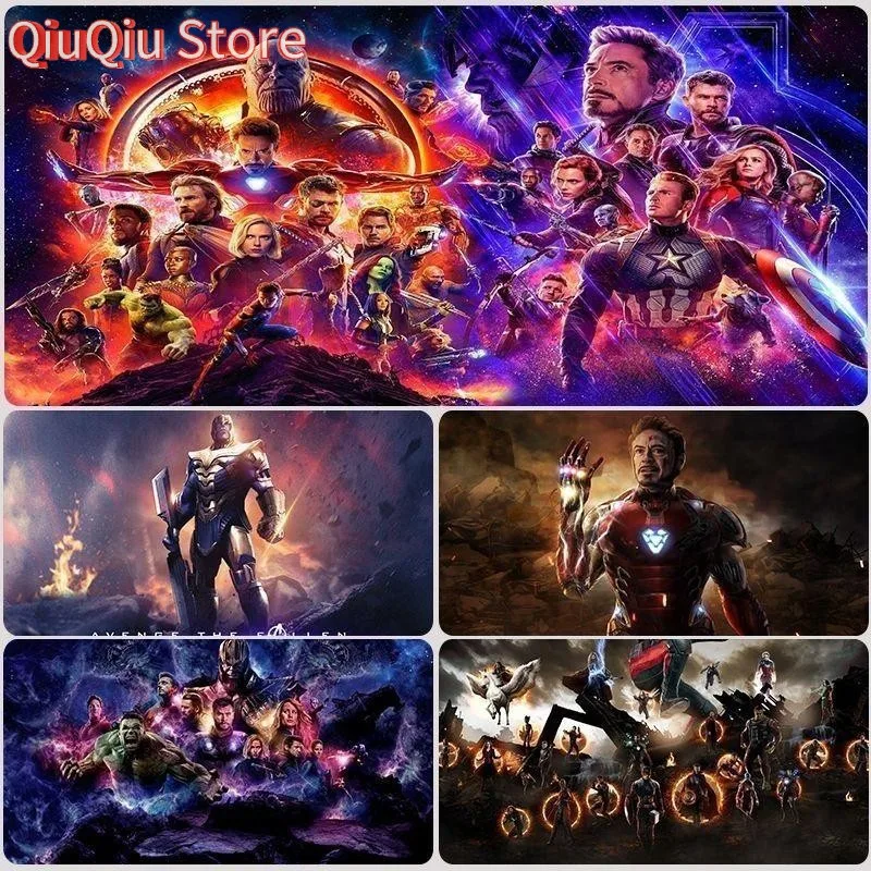 Alfombrilla de ratón Los Vengadores Iron Man Capitán América Thor Hulk Ant-Man Viuda Negra Teclado de computadora engrosado extragrande Escritorio 90*40