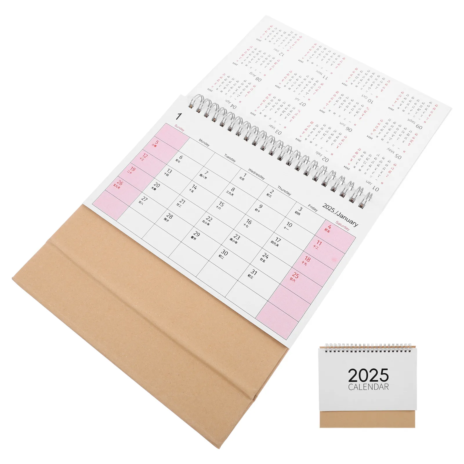 

2025 Standing Flip Desk Calendar Minimalist Desktop Monthly Planner for Office Home Decor Foldable Modern Design Thick Ink