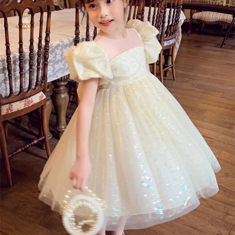 Girl Dress Kids Party Birthday Evening Gown Cotton 2024 Popular Spring Autumn High Quality Flower Girl Dress Children Clothing