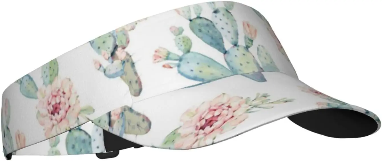 Sport Sun Visor Hat Saguaro Cactuses Seamless Pattern Women Men Sun Hat Cap for Golf Tennis