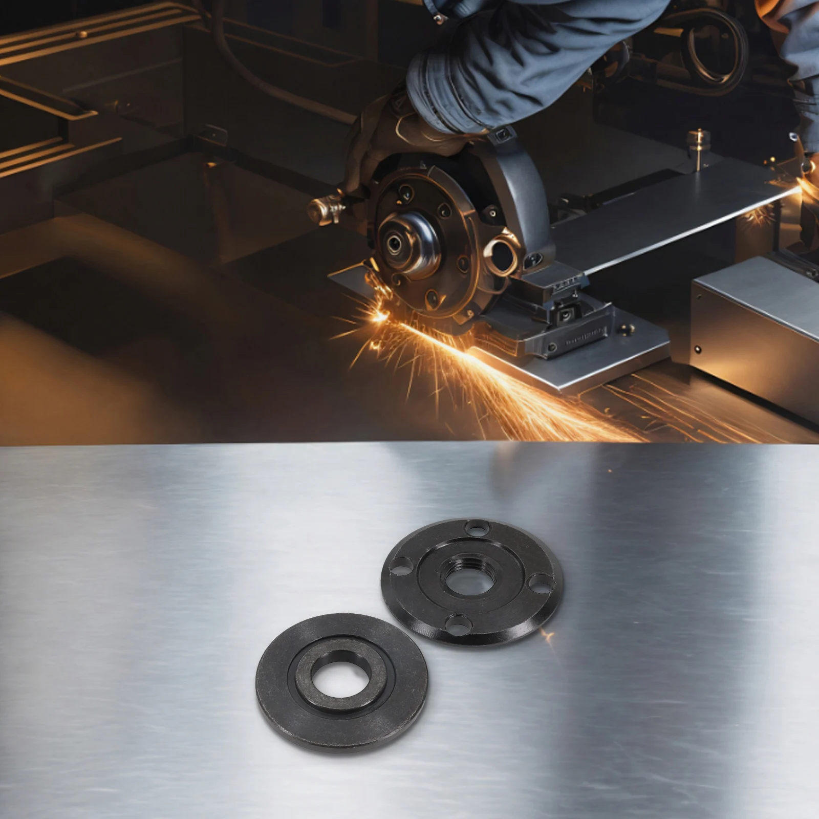 2 pz 17/22mm diametro del foro sostituzione smerigliatrice angolare piastra di pressione in metallo per 150 utensili elettrici accessori muslimah