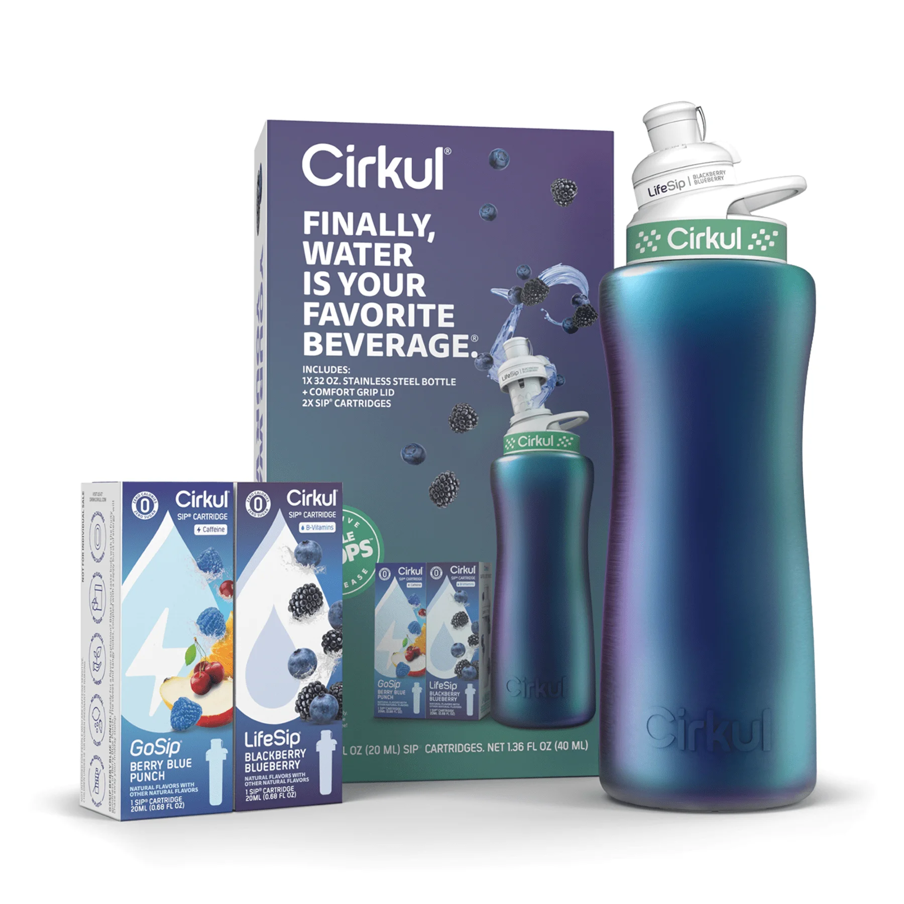 Cirkul 32oz Chameleon Edelstahl-Starterkit mit Chamäleon
