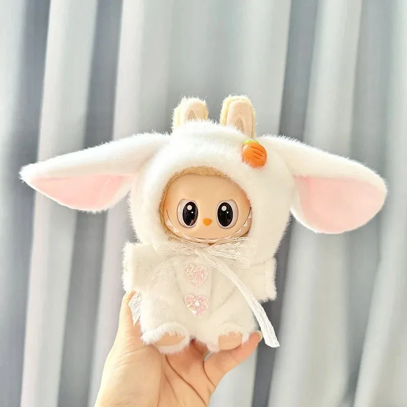 Labubu Clothes Outfit Accessories for 17cm Labubu V2 V1 Plush Idol Doll's Clothing White Rabbit Labubu Accessories