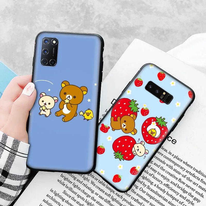 C-1 Rilakkuma Soft Case for Samsung Galaxy Note S20 S21 S22 20 10 FE Lite Plus Ultra